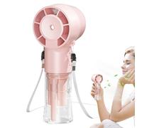 Hogvinnatil Ventilador nebulizador - Ventilador de agua recargable con nebulizador, reutilizable para clima cálido, climatizador portátil 1200 mAh para uso diario y actividades de verano
