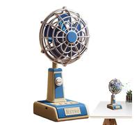 Hogvinnatil Ventilador pequeño, ventilador de escritorio - Colorido personal recargable USB,Ventilador personal vintage portátil con 3 velocidades potente flujo de aire para viajes de viaje de viaje