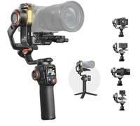 hohem iSteady MT3 Pro - Estabilizador de cámara con seguimiento de IA, cardán 4 en 1 para cámara sin espejo/compacta/acción y smartphone, control remoto de pantalla táctil desmontable de 1.4 pulgadas
