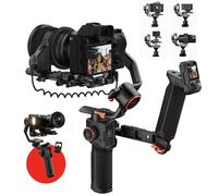 hohem iSteady MT3 Pro Kit estabilizador de cardán de cámara, con rastreador de IA y control remoto desmontable de alimentación en vivo, mango giratorio bidireccional, enfoque de seguimiento, vertical