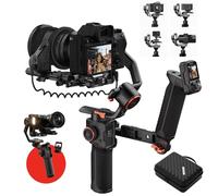 hohem iSteady MT3 Pro Kit - Estabilizador de cardán para cámara con rastreador de IA y mando a distancia extraíble de alimentación en vivo, mango giratorio bidireccional, enfoque rápido vertical