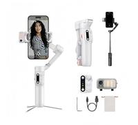 Hohem iSteady V3 Gimbal para Móvil de 3 Ejes, Estabilizador para Móvil con Seguimiento AI Magnético, Control Remoto Desmontable, Vástago Telescópico Integrado y Trípode, Gimbal para Smartphone(Blanco)