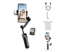Hohem iSteady V3 Ultra Estabilizador para iPhone, estabilizador de 3 Ejes para teléfono, rastreador magnético con IA, Varilla Extensible y trípode Integrados, Control Remoto de 10 m (Negro)