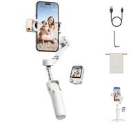 Hohem iSteady V3 Ultra Estabilizador para iPhone, estabilizador de 3 Ejes para teléfono, rastreador magnético con IA, Varilla Extensible y trípode Integrados, Control Remoto de 10 m (Blanco)