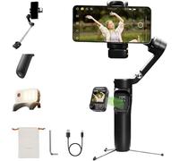 Hohem iSteady V3 Ultra Gimbal para iPhone/Android, Estabilizador de Móvil con Seguidor AI Magnético, Control Remoto Desmontable, Barra Extensible y Trípode, Gimbal para Móvil(Negro)