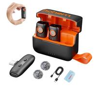 hohem MIC-01 Micrófono inalámbrico de solapa, 3 niveles de supresión de ruido Ranura para tarjeta TF incorporada Control remoto del obturador Clip On/Magnet Mic para Smartphone Cámara Portátil Tableta