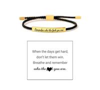 Hoheng Pulsera con texto en inglés "Don't Let The Hard Days Win" - Be Kind, Remember Who You Are - Regalo inspirador de cuerda trenzada para mujer