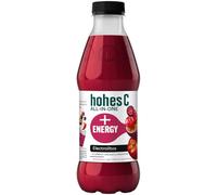hohes C All in One Energy Multifrutas de Arándano Rojo, Maracuyá, Aronia con Electrolitos, Guaraná, Vitaminas, Minerales y Cafeína - 1L