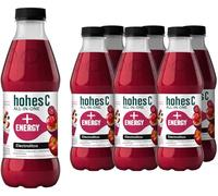 hohes C All in One Energy Multifrutas de Arándano Rojo, Maracuyá, Aronia con Electrolitos, Guaraná, Vitaminas, Minerales y Cafeína - Pack 6 x 1L