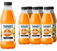 hohes C All in One Everyday Multifrutas de Naranja, Limón, Espino Amarillo con 10 vitaminas, Hierro y Fibra- Pack 6 x 1L