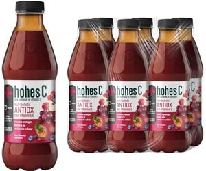 hohes C Nutribebida Antiox con Vitamina E - Zumo de Manzana, Uva, Aronia, Acerola, Arándano, Zanahoria Negra y Limón - Zumo 100% natural Pack 6 x1L