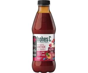 hohes C Nutribebida Antiox con Vitamina E - Zumo de Manzana, Uva, Aronia, Acerola, Arándano, Zanahoria Negra y Limón - Zumo 100% natural 1L (Paquete de 6)