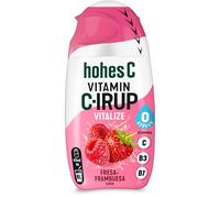 hohes C Vitamin C-IRUP Vitalize, Sirope de Sabor a fruta sin Azúcar y enriquecido con vitaminas - Sabor Frambuesa y Fresa, 65 ml para aprox. 8 litros