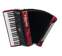 Hohner Bravo III 120 acordeón de piano cromático Rojo perla