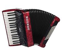 Hohner Bravo III 72 SilentKey - Acordeón (34 teclas de piano, 4 cordiales de bajos estándar, 72 bajos estándar, incluye correa de transporte y funda), color rojo