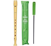 Hohner Flauta Dulce Soprano 9508 de Plástico Melody Color Marfil + Funda Verde + Varilla de Limpieza (Verde) Limpia flautas, Limpiaflautas. Instrumento Musical Ideal para Niños y Jóvenes