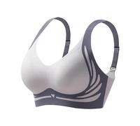 Hohny Super Gather Bra| Wireless Push-Up Bra, Comfortable Gather Bra, Soft Comfortable Gather Bra, Lift Bra Women (Blue,L)