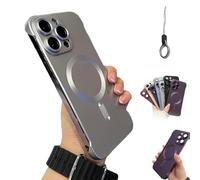 Hohny Zentric Phone Case, Frameless Matte Pc Ultra Thin For iPhone 15 14 13 12 11 Pro MAX Case, Ultra-Thin Bare Metal Feel (For iPhone12Promax,Silver)