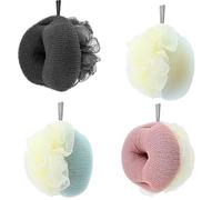 HOHOLEU Esponja de lufa para cuerpo 2 en 1 (negro, rosa, cian, azul)