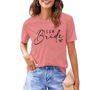 hohololo Camiseta JGA para mujer, equipo de novia, camiseta de novia, camiseta de despedida de soltero, camisetas de dama de honor.., Rosa4., L