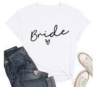 hohololo Camiseta JGA para mujer, equipo de novia, camiseta de novia, camiseta de despedida de soltero, camisetas de dama de honor.., Blanco, S