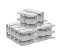 Hohopeti 10 Bloques Guía Inferior para Puertas Corredizas de Ducha de Vidrio, Deslizadores Antideslizantes de Plástico Gris Tornillos, Piezas de Repuesto para Puertas de Vidrio Correderas,