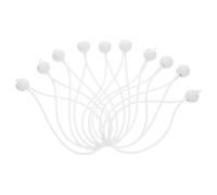 Hohopeti 10 Cuerdas Elásticas con Bolas Blancas de 20 CM para Exteriores Sujetadores Reutilizables para Toldos y Sombrillas Resistentes al Viento y Lluvia Multuso para Fijación Rápida