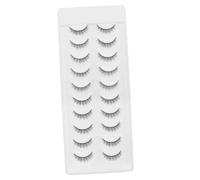 Hohopeti 10 pares Pestañas Postizas Naturales Cortas Esponjosas y Cruzadas Accesorio de Maquillaje Femenino para Uso Diario y Fiestas