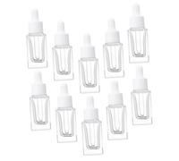 Hohopeti 10 piezas Botellas Gotero de Vidrio Cuadradas con Gotero para Aceites Esenciales y Esencias Sellado Hermético y Portátil para Uso Práctico Cuidado Piel