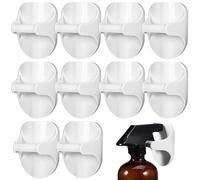 Hohopeti 10 piezas Soporte Adhesivo para Botellas Pulverizadoras Ganchos sin Taladro con Fuerte Sujeción para Cocina Taller y Baño Organizador Práctico de Pared Abs Blanco