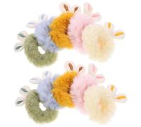 Hohopeti 10 piezas Unidades Coleteros de Felpa con Orejas de Conejo Bandas Elásticas Suaves para Cabello Medio y Grueso Accesorios Coloridos para Peinados Ponytail Gomas Confortables y