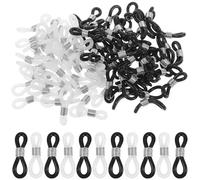 Hohopeti 100 Conectores Antideslizantes para Cadenas de Gafas Extremos de Silicona Transparente y Negra Fijadores Resistentes para Retener y Asegurar Gafas Accesorios Versátiles para