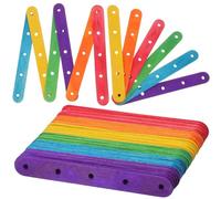 Hohopeti 100 Palitos de Madera de Colores para Hacer Manualidades y Helado Artesanal, Material Resistente y Seguro para Uso Familiar y Adorno Hogar