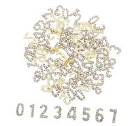 Hohopeti 100 Piezas Nail Charms con Números de Rhinestone Decoraciones de Uñas con Base Plana de Hierro Brillo Duradero para de Manicura DIY y Eventos Especiales