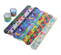 Hohopeti 100 piezas Pulseras Slap Dinosaurio Tema Único para Fiestas y Regalos Escolares Diseño Aleatorio Ligera y Reutilizable