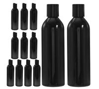Hohopeti 12 Piezas Botellas de Viaje Vacías 250 Ml, 12 Unidades con Tapa de Presión Negra, Dispensador de Loción y Champú, Envases Rellenables para Gel de Ducha y Cosméticos, Uso Portátil