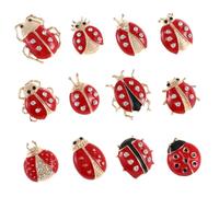 Hohopeti 12 piezas Broches de Insectos Creativos Alfileres Delicados de Mariquita y Escarabajo para Mujer Accesorios de Moda para Fiestas y Ropa Cotidiana