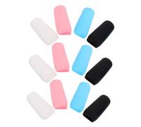 Hohopeti 12 piezas Fundas Elásticas de Silicona para Botellas de Viaje Antidesbordamiento Protectoras para Envases de Gel y Champú Colores Surtidos Negro Blanco Azul Rosa Reutilizables y