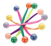 Hohopeti 12 piezas Unidades Coleteros con Bolas Doble Cabeza Elásticos para Cabello Resistentes y Flexibles Colores Llamativos para Mujeres Adecuados para Tipo de Peinados y Diario