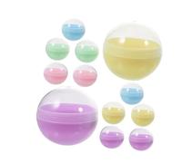Hohopeti 120 Piezas Cápsulas Redondas Vacías Semitransparentes de Colores Macaron Contenedores de Plástico Reutilizables para Máquinas Expendedoras Cajas para Manualidades DIY Rellenos de