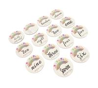 Hohopeti 14piezas Tarjetas Del Mes Madera Para Mensuales Souvenirs De Madera Para Recién Nacidos Para Fotos De Bebés De Meses