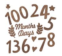 Hohopeti 1juego Números De Madera Para Fotografía De Accesorios Para Anuncio De Nacimiento y Celebración De Cumplemes De Decoración Vintage Para Primeros Meses De Vida