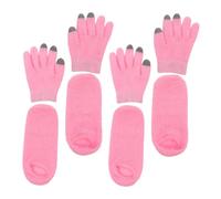 Hohopeti 2 pares y Calcetines Hidratantes de Gel para Manos y Pies Secos Táctiles Suaves y Duraderos para Nocturno Cómodos y para Invierno Color Rosa