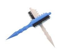 Hohopeti 2 Peines para Peinar Cabello Rizado y Ondulado, Cepillo Cardador Cerdas de Pelo de Cerdo para Masaje de Cuero Cabelludo, Azul y Color Claro, Herramienta de Peinado Salón