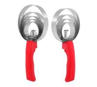 Hohopeti 2 Piezas Cepillo de Curry Doble Cara Inoxidable con Anillos para Caballos y Ganado Mango Ergonómico para Cepillado y Rascado Multifuncional Perros Ovejas y Cabras