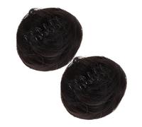 Hohopeti 2 piezas Clip para Moño Postizo con Pinza Moños de Cabello Sintético con Brillo Natural Cómodos y Accesorios para Mujeres y Niñas para Peinados Recogidos y Coletas Fiestas y Uso