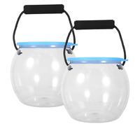 Hohopeti 2 Piezas Cubos Portátiles para Pesca al Aire con Tapa y Asa Acuario Transparente Multifuncional para Playa y Exploración Tanque de Plástico Ligero para Observar Peces y