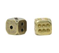 Hohopeti 2 Piezas Dados de Latón Macizo con Bordes Redondeados de Dados de Cobre para Bar y Discoteca Accesorios para Mesa Novedad