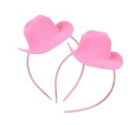 Hohopeti 2 Piezas Diadema Rosa Cowgirl con Mini Sombrero Accesorio para Disfraz de Cumpleaños y Fiesta Western Banda para Cabello Cómoda y Flexible para Mujeres