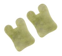 Hohopeti 2 Piezas Jade Natural Gua Sha Board Herramienta Masaje Facial y Corporal para Circulación y Cuidado Saludable